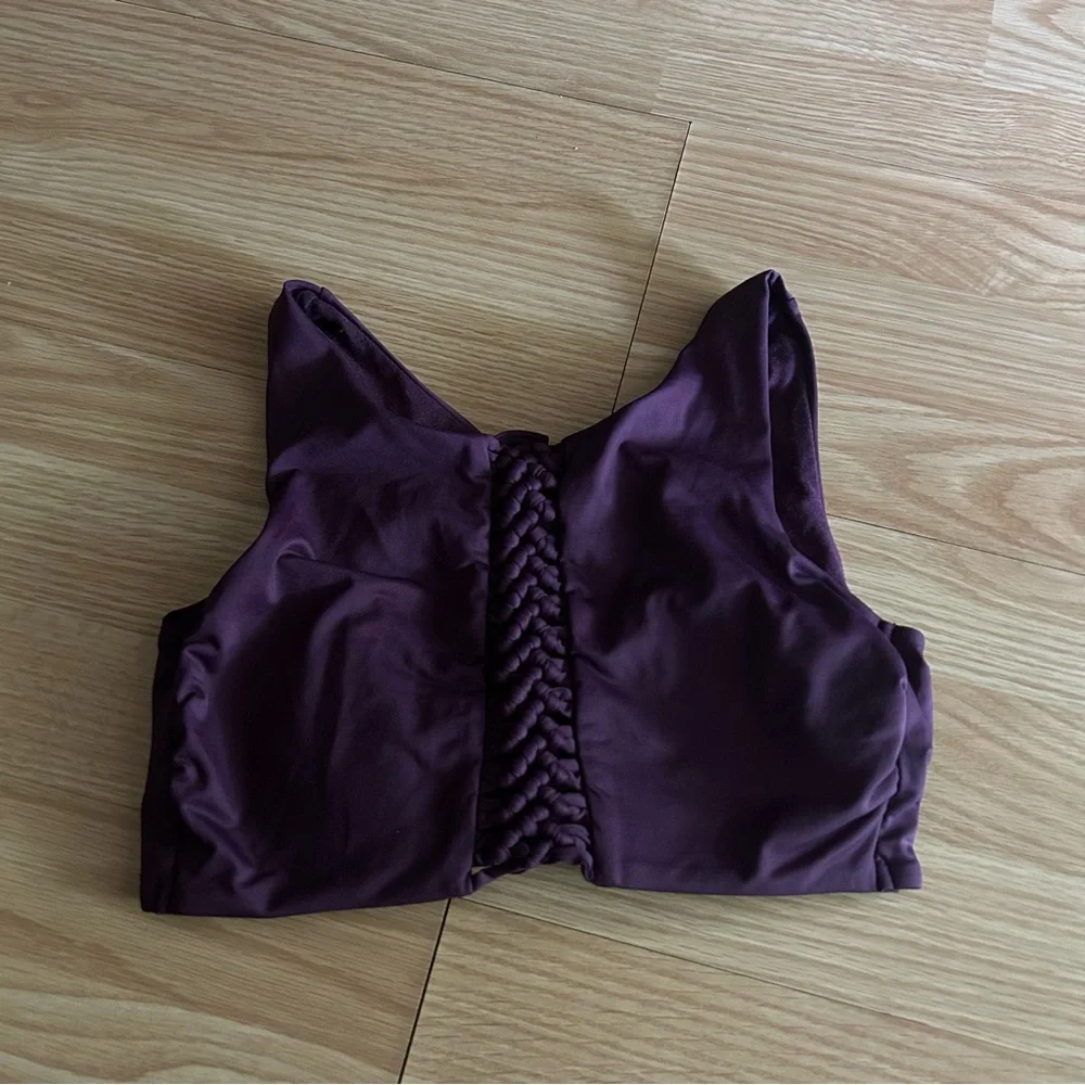 Sunseeker Purple Tie Backless Swim Top Size 4